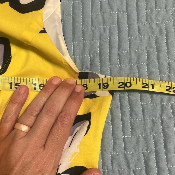 Cato Women’s Yellow Bright and Big Floral Cotton Dress with Front Pleats… - Picture 12 of 15